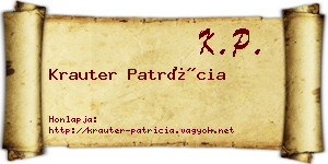 Krauter Patrícia névjegykártya